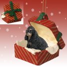 RGBD15F Cocker Spaniel, Black & Tan Red Gift Box Ornament