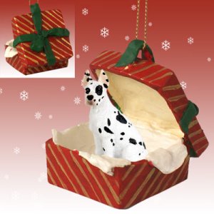 RGBD16C Great Dane, Harlequin Red Gift Box Ornament
