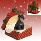 RGBD25A Doberman, Black Red Gift Box Ornament