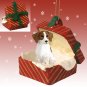 RGBD27B Brittany, Brown & White Red Gift Box Ornament