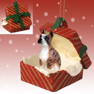 RGBD33C Boxer, Brindle Red Gift Box Ornament