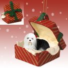 RGBD35 Old English Sheepdog Red Gift Box Ornament