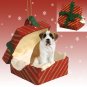 RGBD44 Saint Bernard, Smooth Coat Red Gift Box Ornament