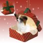 RGBD47A Papillon, Brown & White Red Gift Box Ornament