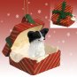 RGBD47B Papillon, Black & White Red Gift Box Ornament