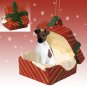 RGBD50A Fox Terrier, Brown & White Red Gift Box Ornament
