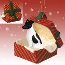 RGBD50B Fox Terrier, Black & White Red Gift Box Ornament