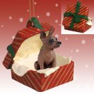 RGBD57B Min Pin, Red & Brown Red Gift Box Ornament