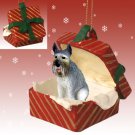 RGBD58A Schnauzer, Giant, Gray Red Gift Box Ornament
