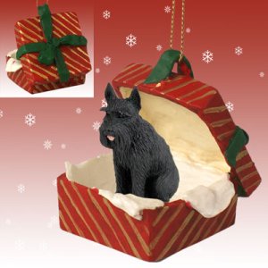 RGBD58B Schnauzer, Giant, Black Red Gift Box Ornament
