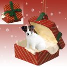 RGBD63A Jack Russell Terrier, Brown & White, Rough Coat Red Gift Box Ornament