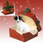RGBD63B Jack Russell Terrier, Black & White, Rough Coat Red Gift Box Ornament