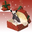 RGBD81 Chinese Crested Dog Red Gift Box Ornament