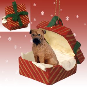 RGBD88 Bull Mastiff Red Gift Box Ornament