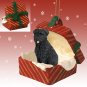 RGBD89 Bouvier, Uncropped Red Gift Box Ornament
