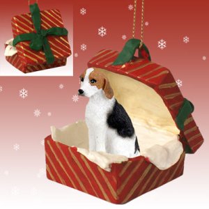 RGBD91 American Foxhound Red Gift Box Ornament