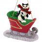 SLC02 Shorthair Black & White Sleigh Ride Ornament
