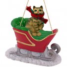 SLC03 Shorthair Tabby Brown Sleigh Ride Ornament