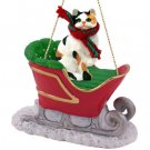 SLC05 Shorthair Calico Sleigh Ride Ornament