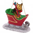 SLC17 Maine Coon Brown Tabby Sleigh Ride Ornament