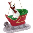 SLC19 Oriental Shorthair White Sleigh Ride Ornament