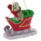 SLD01B Poodle, Gray Sleigh Ride Ornament