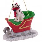 SLD02 Dalmatian Sleigh Ride Ornament