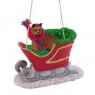 SLD04 Yorkshire Terrier Sleigh Ride Ornament