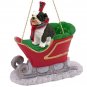 SLD05B Bulldog, Brindle Sleigh Ride Ornament