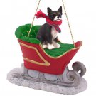 SLD06A Chihuahua, Black & White Sleigh Ride Ornament