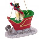 SLD100B Great Dane, Fawn, Uncropped Sleigh Ride Ornament