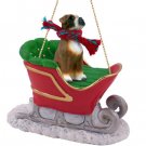 SLD102A Boxer, Uncropped Sleigh Ride Ornament