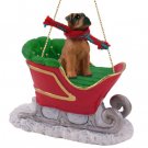 SLD102B Boxer, Tawny, Uncropped Sleigh Ride Ornament