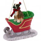 SLD102C Boxer, Brindle, Uncropped Sleigh Ride Ornament