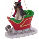 SLD103B Schnauzer, Gray, Uncropped Sleigh Ride Ornament