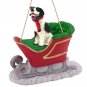 SLD106B Pointer, Black & White Sleigh Ride Ornament