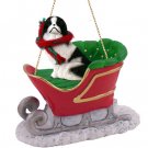 SLD110A Japanese Chin, Black & White Sleigh Ride Ornament