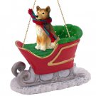 SLD117 Finnish Spitz Sleigh Ride Ornament