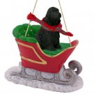 SLD121B English Cocker Spaniel, Black Sleigh Ride Ornament