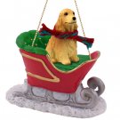 SLD121C English Cocker Spaniel, Blonde Sleigh Ride Ornament