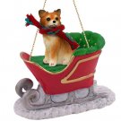 SLD123 Chihuahua, Long Haired Sleigh Ride Ornament