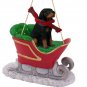 SLD127 Black & Tan Coonhound Sleigh Ride Ornament