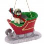 SLD129A Lhasa Apso, Gray, Sport cut Sleigh Ride Ornament