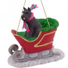 SLD13A Schnauzer, Black Sleigh Ride Ornament