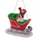 SLD14 Beagle Sleigh Ride Ornament