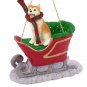 SLD17C Husky, Red & White, Blue Eyes Sleigh Ride Ornament