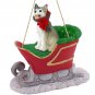 SLD17D Husky, Gray & White, Brown Eyes Sleigh Ride Ornament