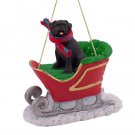 SLD18B Pug, Black Sleigh Ride Ornament