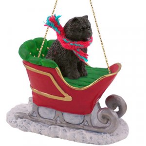 SLD21A Chow, Black Sleigh Ride Ornament