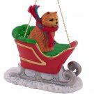 SLD21B Chow, Red Sleigh Ride Ornament